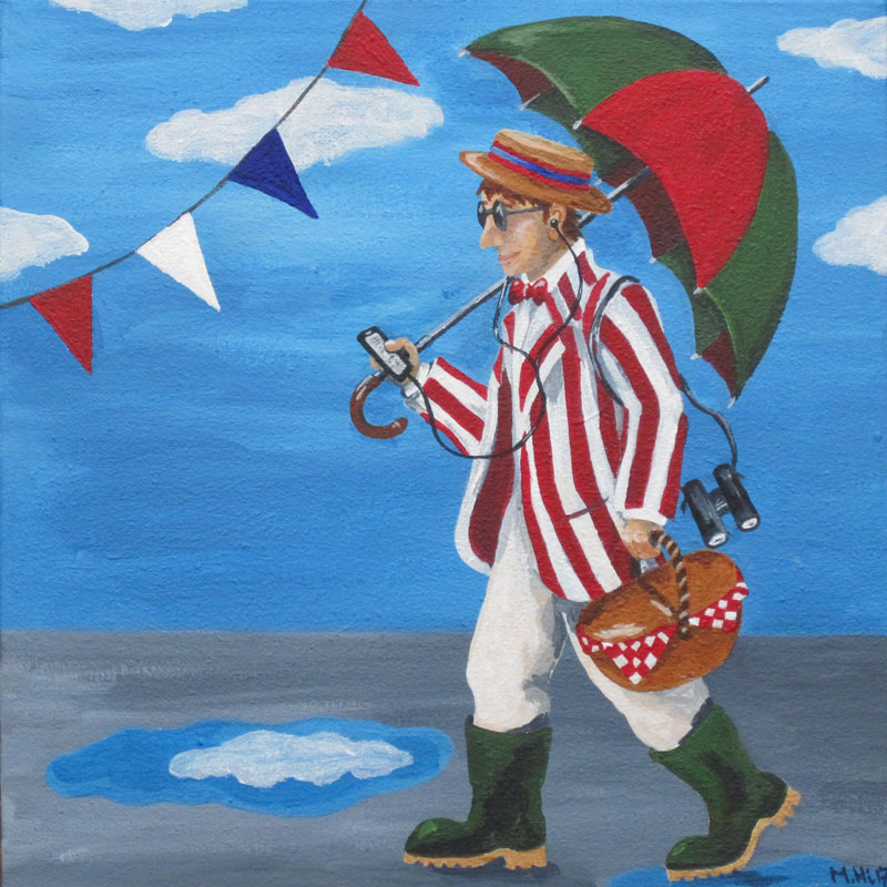 The Festivalgoer Walking figure carrying festival gear