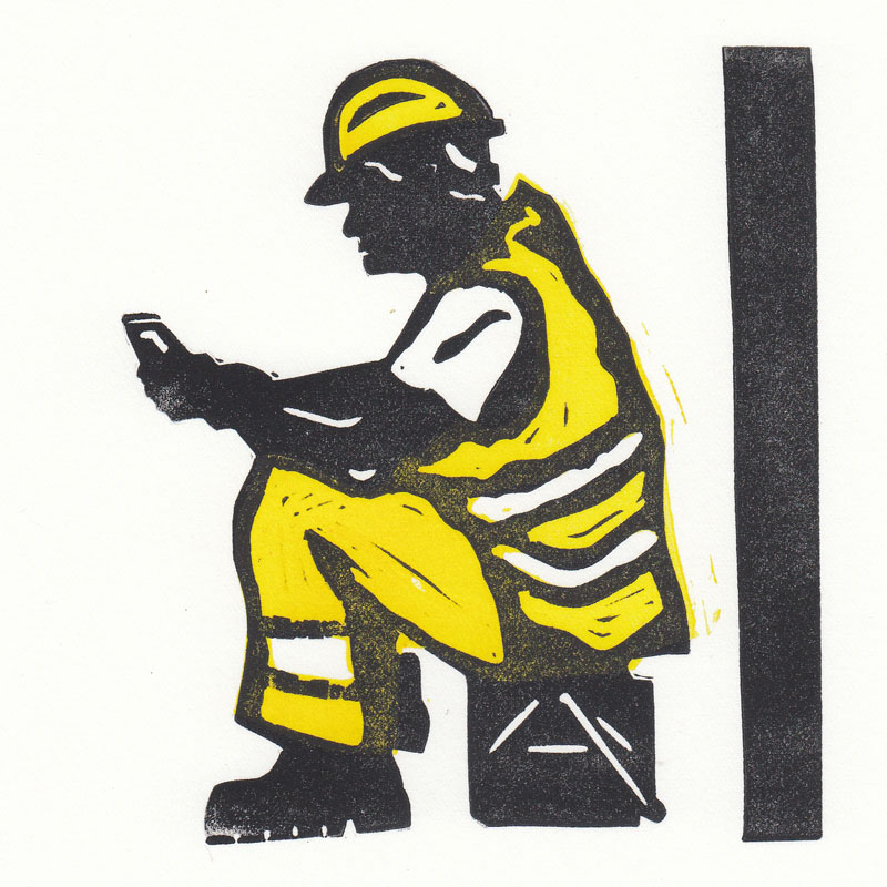 Linocut figure