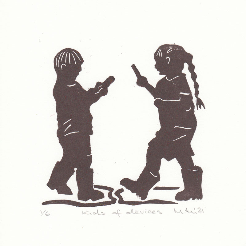 Linocut figure