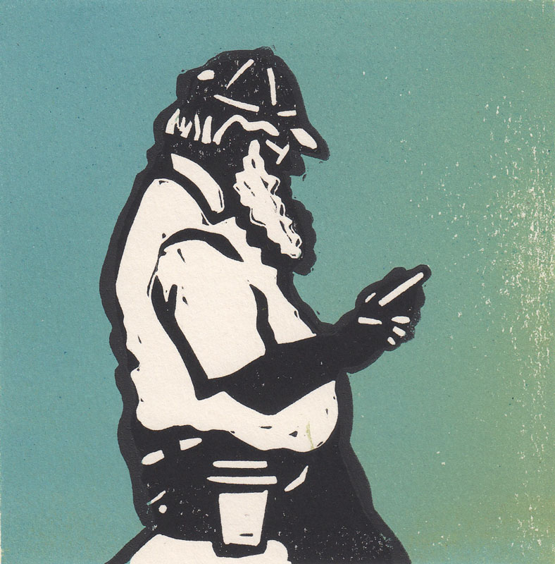 Linocut figure